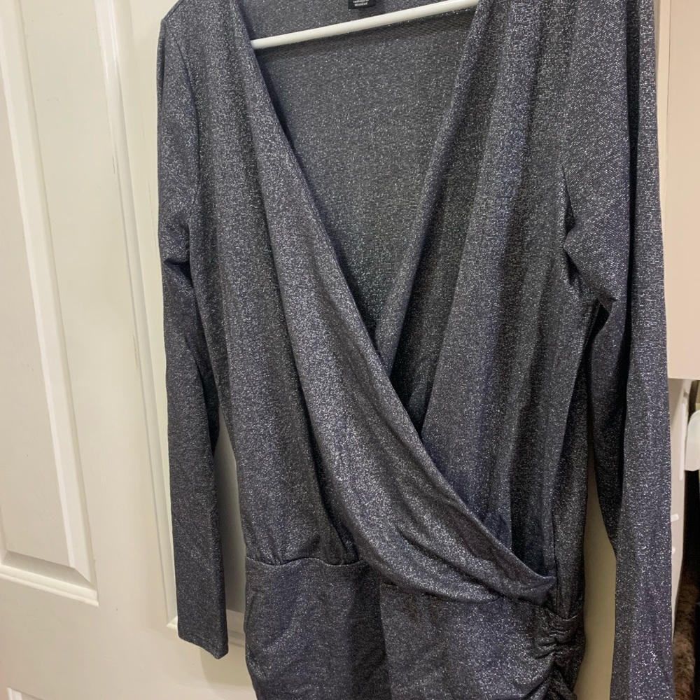 white house black market black and silver top